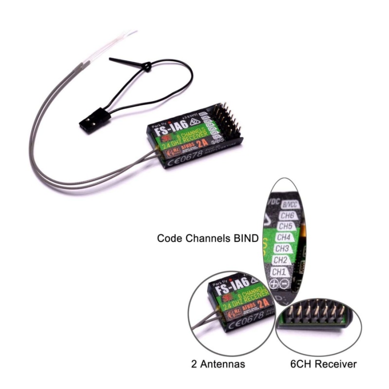 Drone Rc Racing - Flysky FS-IA6 Ontvanger 6CH Dubbele Antenne