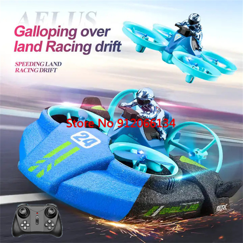 Drone Rc Game - 2.4G RC Vliegtuig Auto Boot 3-in-1